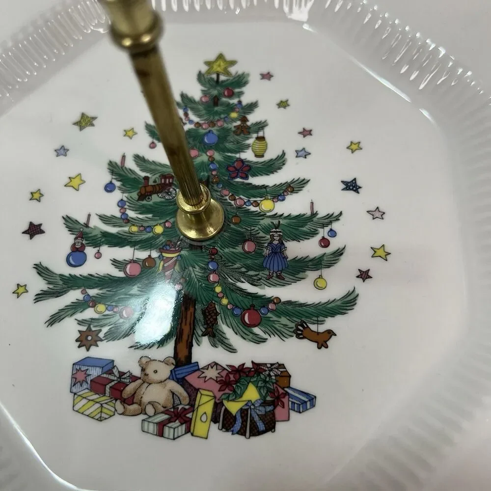 Nikko Christmastime Handled Tray Serving Christmas China EUC With Box Holiday